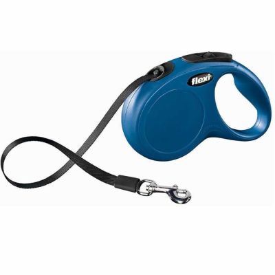 Flexi - Flexi New Classic Otomatik Şerit Köpek Gezdirme Tasması XS 12 KG 3M Mavi