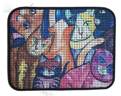 Miapet - Miapet Elekli Desenli Kedi Tuvalet Önü Paspası 60 x 45 cm Kedi Suratlar