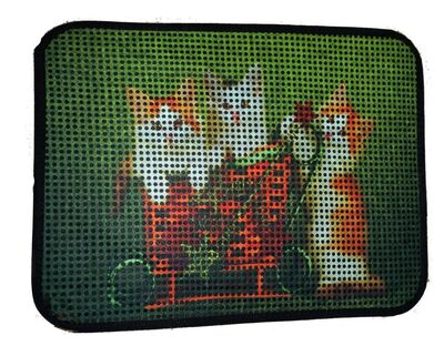 Miapet - Miapet Elekli Desenli Kedi Tuvalet Önü Paspası 60 x 45 cm Yavru Kediler